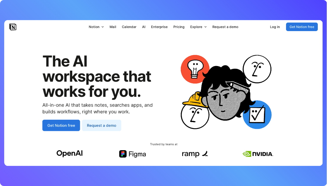 Notion AI Home Page