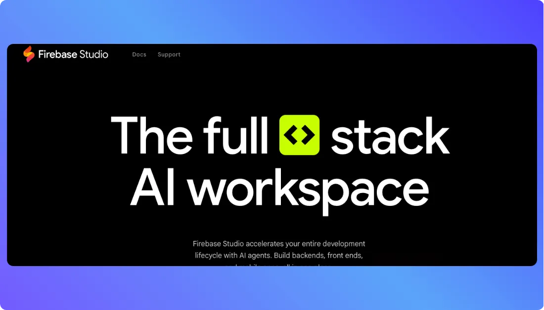 Firebase Studio Home Page