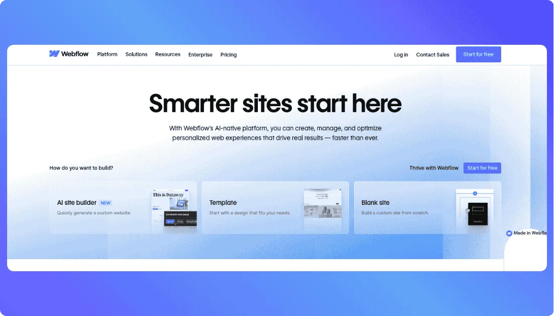 Webflow Home Page