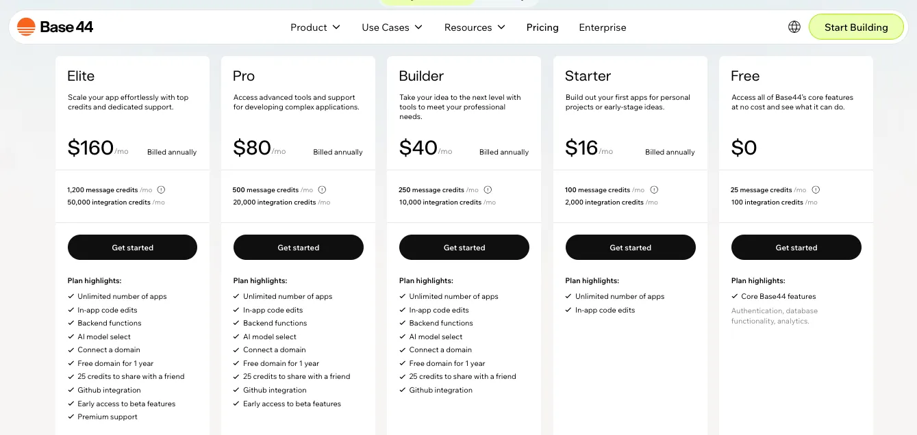 Base44 Pricing