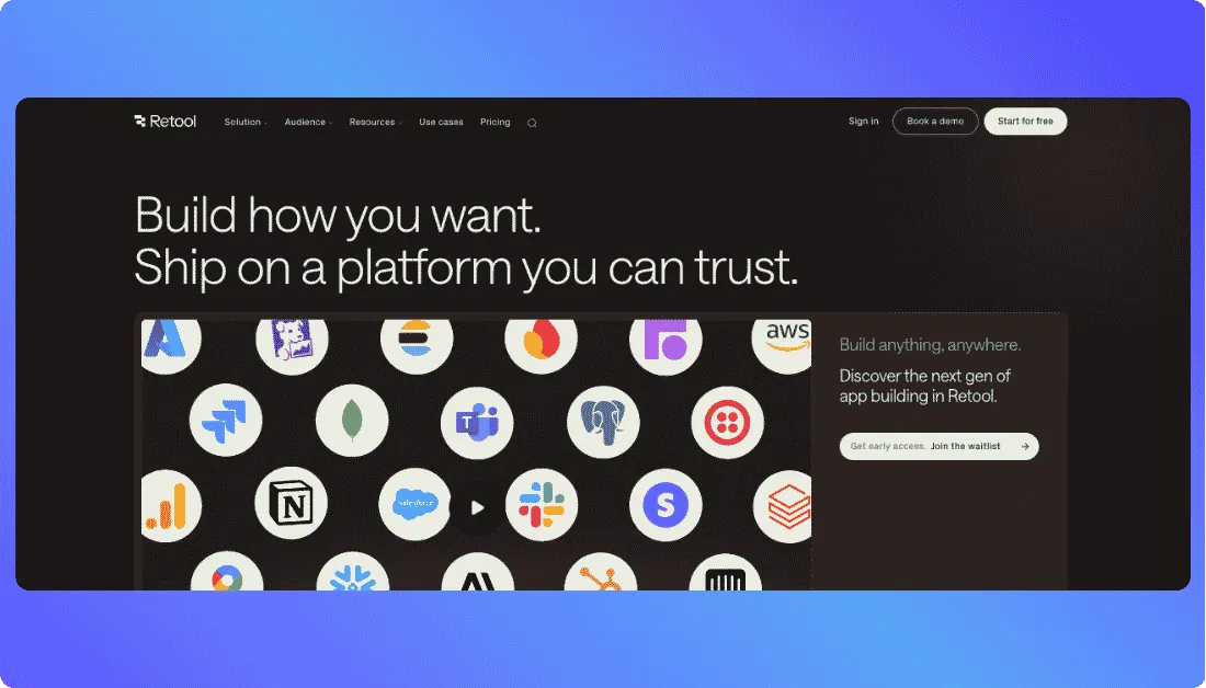 Retool Home Page