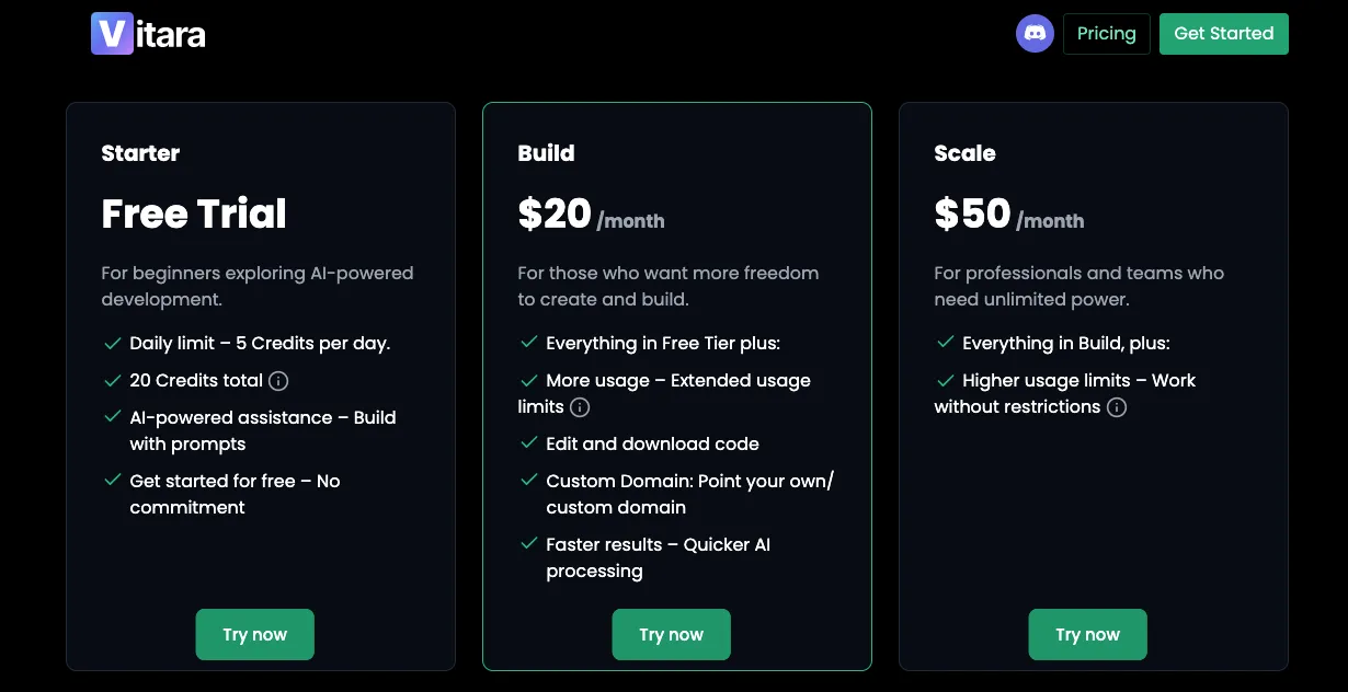 VItara ai Pricing