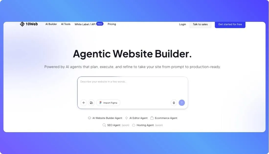 10Web Home Page