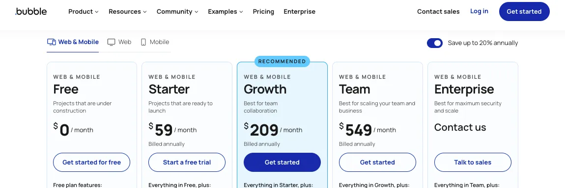 Bubble Pricing Screen shot