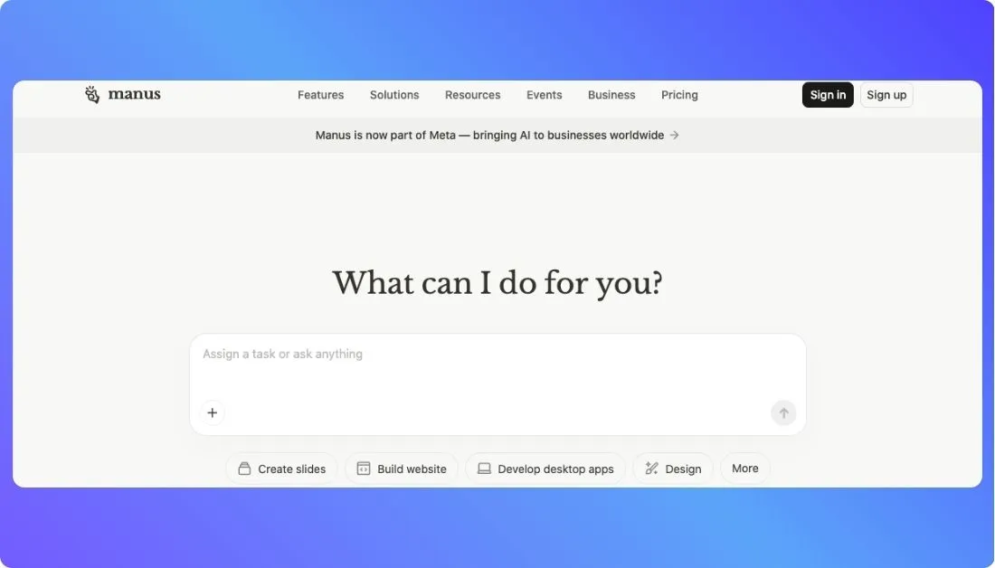Manus Home Page