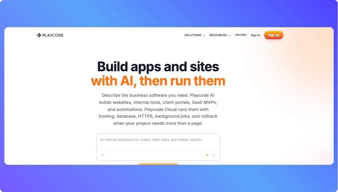 Playcode io Home Page