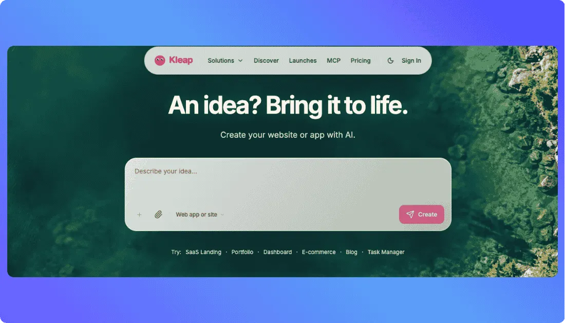 Kleap Home Page