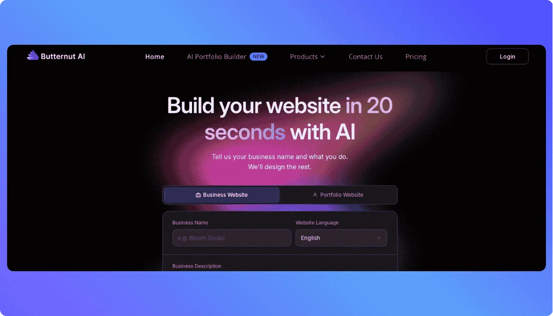 Butternut AI Home Page